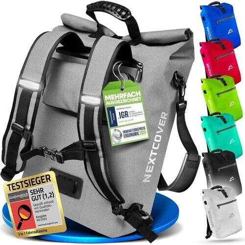 Tweedekans Nextcover 3in1 Fietstas - waterdichte rugzak en schoudertas 25L - PVC vrij Tweedehands