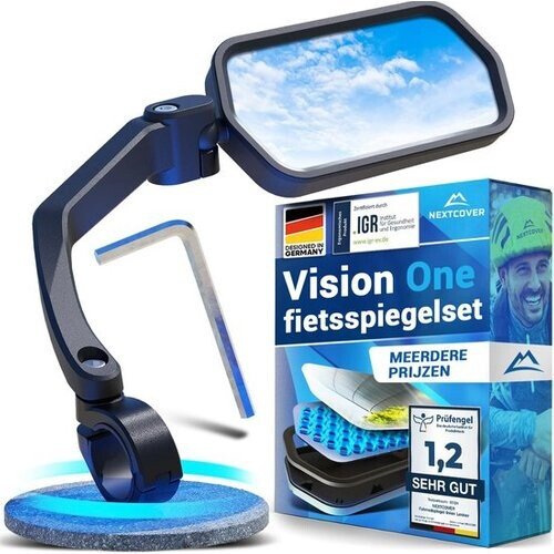 Tweedekans NEXTCOVER® Fietsspiegel e-bike rechts met ProVision echt glas - Fietsspiegel op stuur - Fietsspiegel ebike, Achteruitkijkspiegel fiets en e-bike Tweedehands