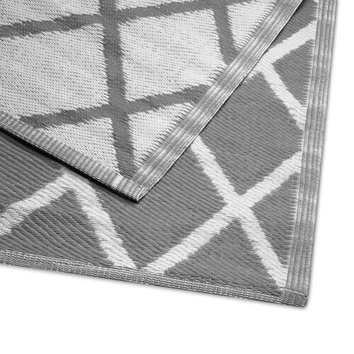 Tweedekans Niceey Buitenkleed - Tuintapijt - Vloerkleed - Omkeerbaar - 120x180cm - Grijs/Wit Tweedehands