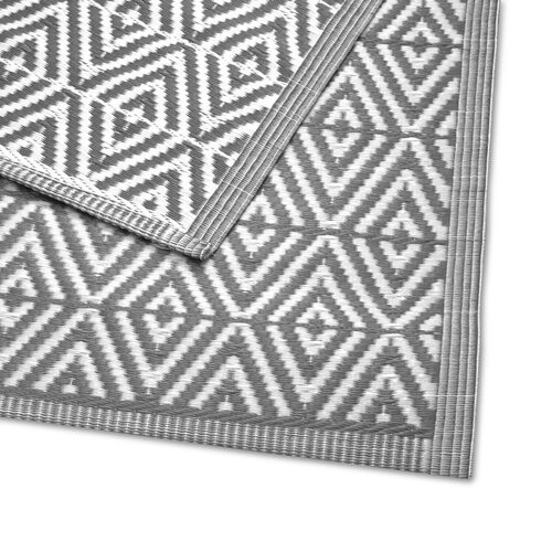 Tweedekans Niceey Buitenkleed - Tuintapijt - Vloerkleed - Omkeerbaar - 120x180cm - Grijs/Wit Tweedehands