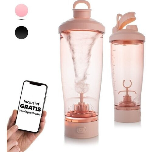 Tweedekans Nimma® Elektrische Shakebeker - Met Mixer - 700ml - Met Poeder Container - USB Oplaadbaar - Incl. E-book - Roze Tweedehands