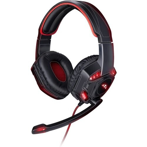 Tweedekans No Fear Gaming Headset - Incl. LED Verlichting - 1.5 M Kabel - Koptelefoon met Microfoon - Over-Ear Ontwerp - Stevig en Comfortabel - Zwart/Rood Tweedehands