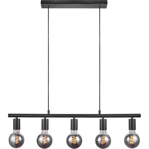 Tweedekans Nordlux - Paco 5-Spot Hanglamp Black - 5 lichtpunten - Zwart - Metaal - 42 x 80 x 11.5 cm Tweedehands
