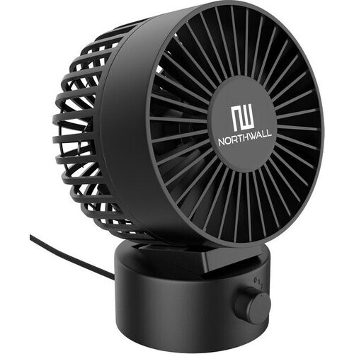 Tweedekans Northwall Mini USB Ventilator - Tafelventilator Zwart - Stille Mini Fan - Retro Bureau Ventilator - Klein, Stil en Geruisloos - Dual Motoren - Kantelbaar - 2 Snelheden Tweedehands