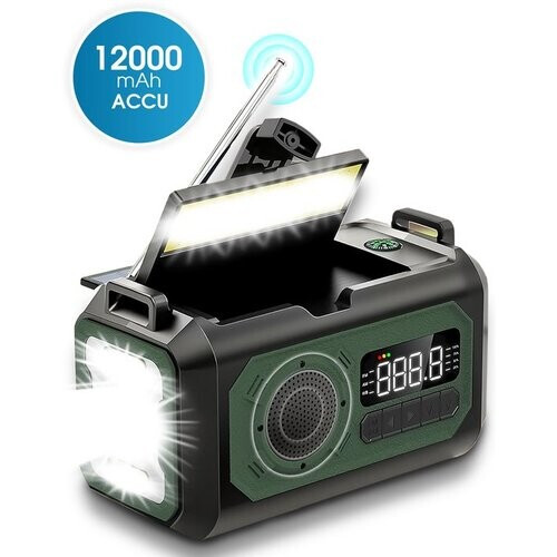 Tweedekans Novalance Noodradio - Solar Opwindbaar 12.000mAh - MODEL 2025 - Solar powerbank - Survival Noodpakket - Zaklamp - Noodpakket – Noodrantsoen - Radio Tweedehands