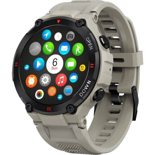 Tweedekans Nuvance - Outdoor Smartwatch - IP67 Waterdicht - Bluetooth Smartwatch voor Dames en Heren - Smartwatches - Sporthorloge met Stappenteller, Calorie Teller, Slaap meter - Geschikt voor alle Smartphones - Grijs Tweedehands