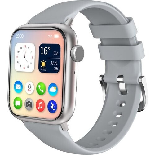 Tweedekans Nuvance - Smartwatch Heren & Dames met Bluetooth - 45mm - Geschikt voor alle Smartphones - Stappenteller en Hartslagmeter - Waterdicht - Grijs Tweedehands