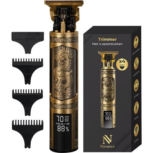 Tweedekans Nuvance - Tondeuse Mannen - LED Display - Incl Opzetstukken - Baardtrimmer en Trimmer Mannen - Usb C Oplaadbaar - Clipper Tweedehands