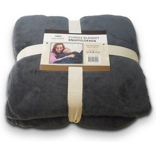 Tweedekans O'DADDY® Fleece deken - fleece plaid - fleece deken met mouwen - fleece deken 150 x 200 - fleece plaid 150x200 - super zacht - plaids met mouwen - grijs Tweedehands