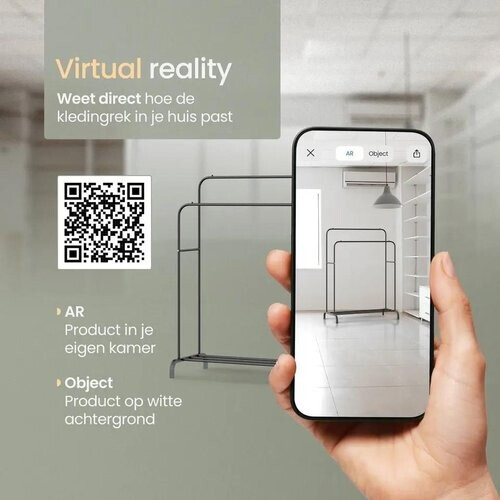 Tweedekans O'DADDY® Kledingrek Dubbel – Metaal – Met Schoenenrek – 110×54×150 cm – Zwart Tweedehands