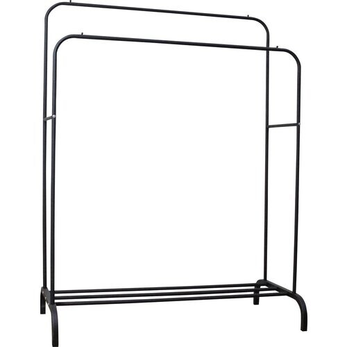 Tweedekans O'DADDY® Kledingrek Dubbel – Metaal – Met Schoenenrek – 110×54×150 cm – Zwart Tweedehands