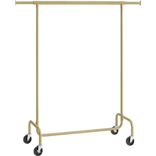 Tweedekans O'DADDY® Kledingrek Op Wielen - Tot 130 Kg Draagvermogen - RVS - 45 x 150 x 162.8 cm - Goud Tweedehands