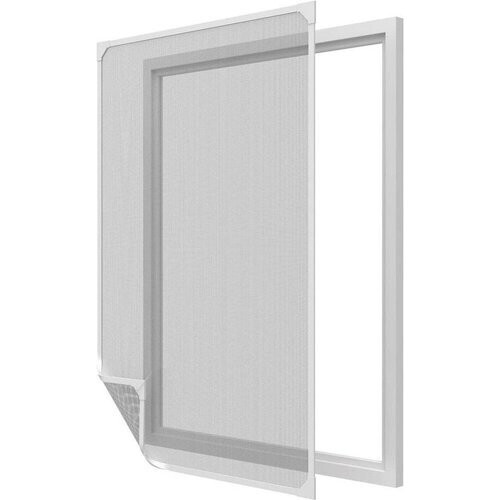 Tweedekans O'DADDY® Magnetisch Raamhor - 100x120 cm - Aanpasbaar Vliegengaas - Met Witte Rand en Zwart Gaas Tweedehands