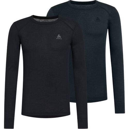 Tweedekans Odlo Active Warm Basislaagtop – 2-Pack | Heren 3XL | Black Dark Sapphire | Thermisch & Anti-Geurt Tweedehands
