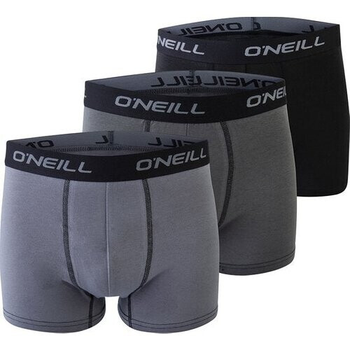 Tweedekans O'Neill Heren Boxershorts Trunks 900003 Effen Grijs/Zwart 3-Pack - Maat S Tweedehands