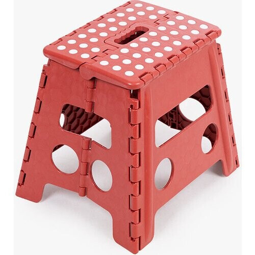 Tweedekans Opvouwbaar krukje - opstapje opklapbaar - Antislip - Rood - 36,5 x 32,5 x 29,5 cm Tweedehands