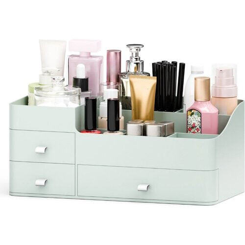 Tweedekans Organess Make-up Organizer 2024 – Groen Acryl – 3 Lades & 2 Vakken – Skincare Opbergdoos Tweedehands