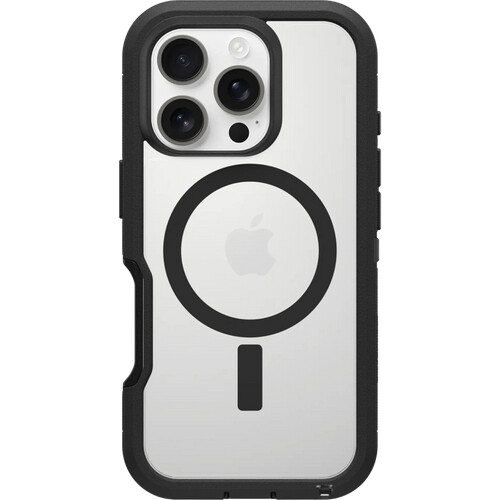 Tweedekans Otterbox Defender XT iPhone 16 Pro Back Cover met MagSafe Magneet Transparant Zwarte Rand Tweedehands