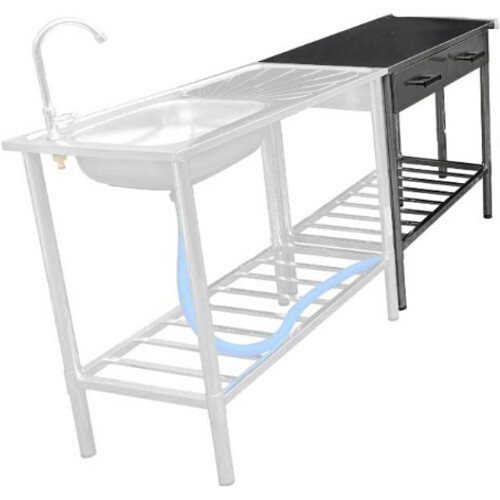 Tweedekans Outdoor RVS Spoeltafel - Garten RVS Keukentafel Tweedehands