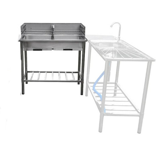 Tweedekans Outdoor RVS Spoeltafel - RVS Barbecuetafel Tweedehands