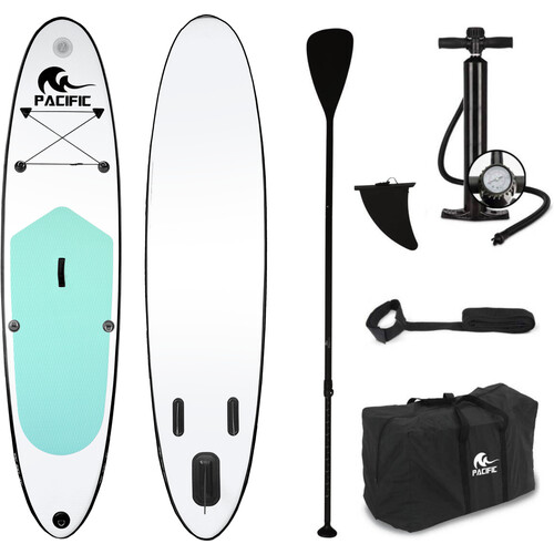 Tweedekans Pacific Special SUP Board Opblaasbaar Stand Up Paddle – Voorzien Van Dubbelwerkende Handpomp En Verstelbare Aluminium Peddel En Comfortabele Rugzak – Voor Beginners En Kinderen – Groen EVA En Aluminium – 305 cm Tweedehands