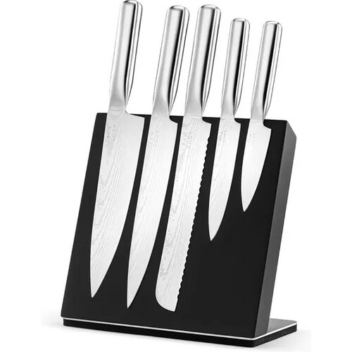 Tweedekans Pan Cook -Elegante 5-delige messenset met stijlvol messenblok Tweedehands