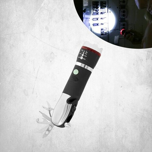 Tweedekans Panta Safe Guard LED Zaklamp - 300 Lumen Lichtsterkte - Ingebouwd Noodhulppakket - Oplaadbaar via USB - Water- en vuilafstotend Tweedehands