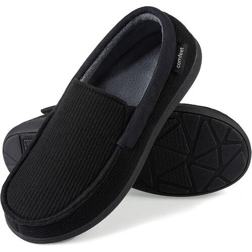 Tweedekans Pantoffels Heren - Sloffen - Mocassins - Zwart - Anti-slip - Maat 40/41 - Comfeet Tweedehands