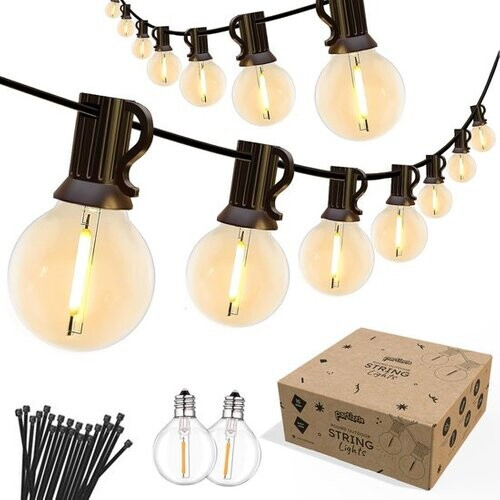 Tweedekans Partizzle 15m Waterdicht Lichtsnoer Rond - 25 LED Lampjes Slinger - Kerst Lichtslinger voor Buiten Terras en Camping - Kerstverlichting / Tuinverlichting - 2700k / Warm Wit Tweedehands