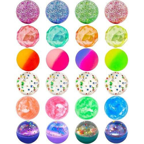 Tweedekans Partizzle 24x Stuiterballen Uitdeelcadeautjes - Stuiterbal / Bouncing ball - Grabbelton Traktatie Cadeautjes voor Kinderen & Peuters - 3.2 cm Tweedehands