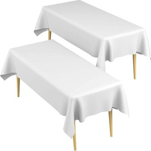 Tweedekans Partizzle 2x Plastic Wegwerp Tafelkleed - Bride to be Versiering - Kerst Bruiloft Huwelijk Decoratie - Verjaardag - Wit - 274 x 137 cm Tweedehands