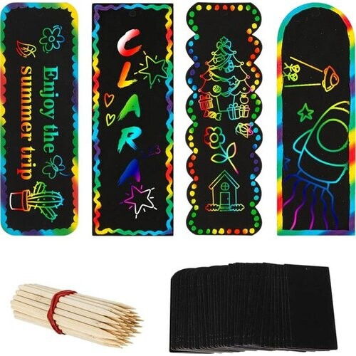Tweedekans Partizzle 36x Magische Boekenleggers - Scratch Art Tekenen - Bladwijzer Uitdeelcadeautjes - Grabbelton Traktatie Cadeautjes - Voor Kinderen Tweedehands