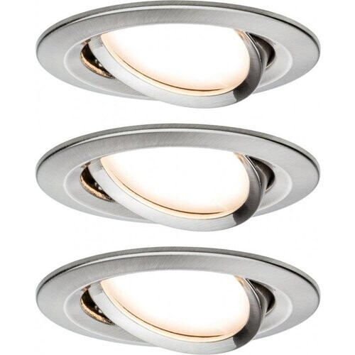 Tweedekans Paulmann Coin Slim LED-inbouwlamp - Set van 3 - Zilver Tweedehands