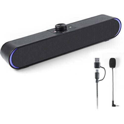 Tweedekans PC Speakers 2.1 - Met Microfoon en Bluetooth 5.0 - Soundbar voor PC - USB-C en USB-A - Zwart - van Faas Tweedehands