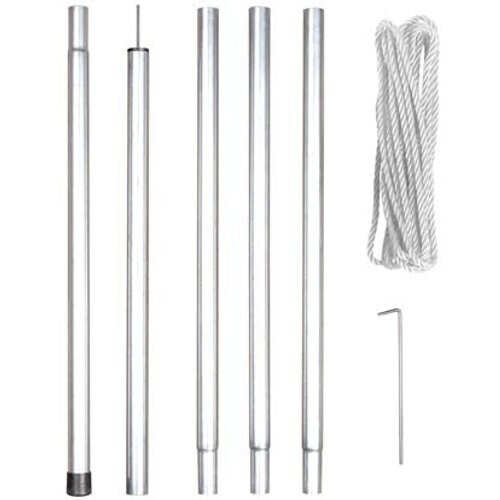 Tweedekans Perel Montagekit met mast, touw en haringen, metaal, diameter 25 mm, hoogte 250 cm Tweedehands