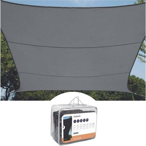 Tweedekans Perel Schaduwdoek, waterdoorlatend, luchtdoorlatend, 3.6 x 3.6 m, 180 g/m², HDPE, vierkant, donkergrijs Tweedehands