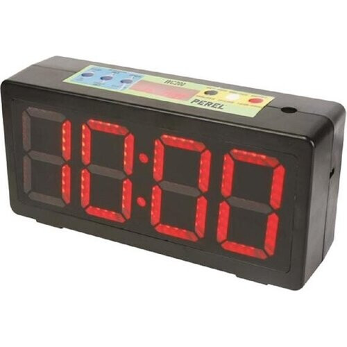 Tweedekans Perel Wandklok, digitaal leddisplay met chronometer, afteltimer en intervaltimer, 327 x 93 x 156 mm, zwart Tweedehands