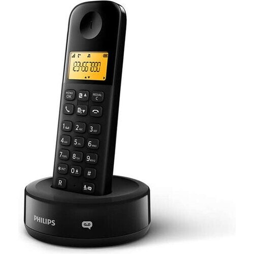Tweedekans Philips Draadloze telefoon - D1651B/01 - DECT - Huistelefoon - Vaste Lijn - Nummerherkenning - Storingsvrij bereik - Zwart Tweedehands