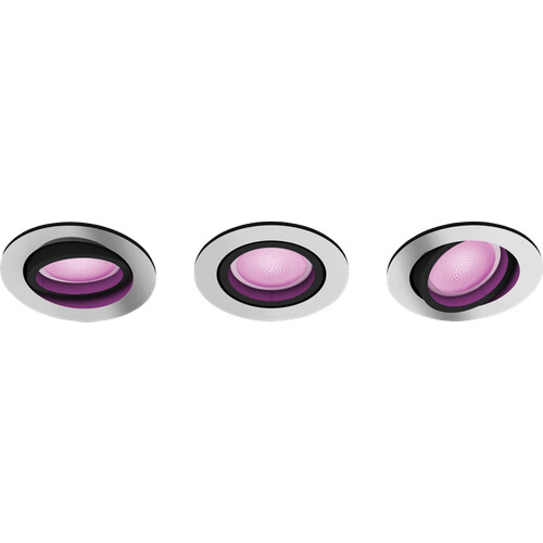 Tweedekans Philips Hue Centura inbouwspot White and Color - rond - Aluminium - 3-pack Tweedehands
