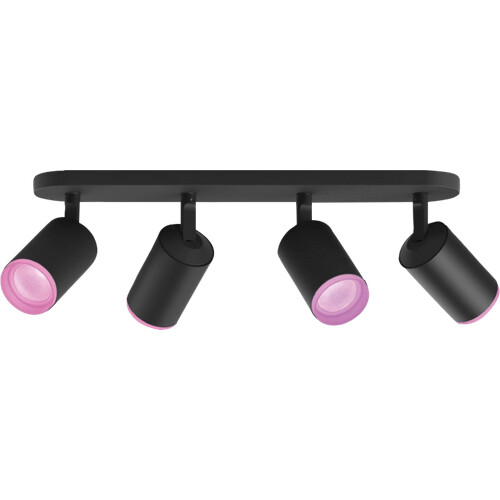 Tweedekans Philips Hue Fugato Opbouwspot White and Color - Zwart - 4-spots Tweedehands