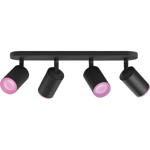 Tweedekans Philips Hue Fugato Opbouwspot White and Color - Zwart - 4-spots Tweedehands