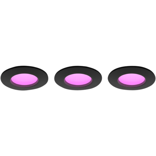 Tweedekans Philips Hue inbouwspot Slim 3-pack  - White and color - 90mm - Zwart Tweedehands