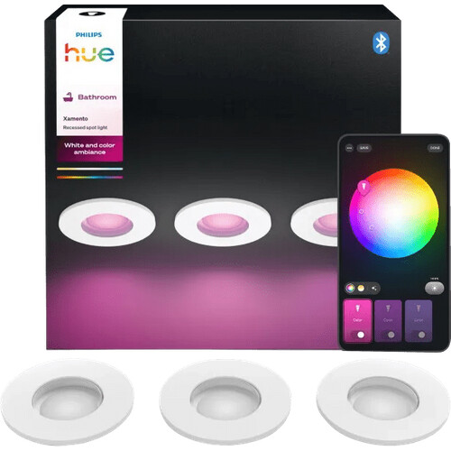 Tweedekans Philips Hue Xamento badkamerinbouwspot White and Color Wit 3-pack Tweedehands