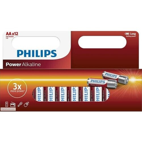 Tweedekans Philips Power Alkaline - AA Batterijen - 12 stuks Tweedehands