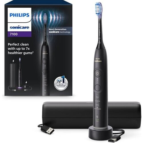 Tweedekans Philips Sonicare 7100 Series - Elektrische Tandenborstel - Zwart - Reisetui - Gezonder tandvlees - HX7421/01 Tweedehands