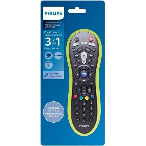 Tweedekans PHILIPS - Universele Afstandsbediening - SRP3013/10 - 3-in-1 - Leer Functie - Ruime IR-Code Bibliotheek - Smart TV Tweedehands