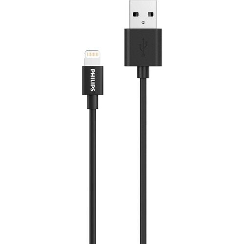 Tweedekans Philips USB A naar Lightning Kabel - Apple Lightning - 1.22 M - Zwart Tweedehands