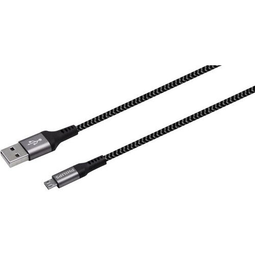 Tweedekans Philips USB Kabel 2.0 - DLC5204U/00 - USB-A - Micro USB - Lengte: 1,2 Meter - Nylon - Zwart Tweedehands