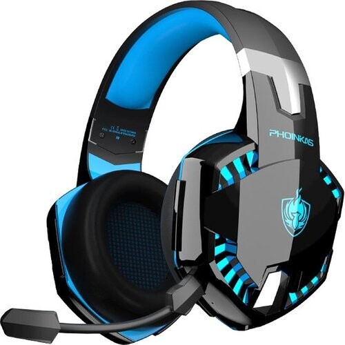 Tweedekans PHOINIKAS G2000 BT Bluetooth Laptop Gaming headset met microfoon Over-ear Koptelefoon - Zwart blauw Tweedehands