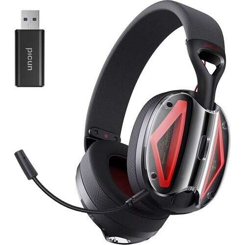 Tweedekans Picun G1 - 2.4GHz Draadloze Gaming Headset - Over ear koptelefoon - Met microfoon - PC/PS4/PS5/Nintendo Switch - Zwart rood Tweedehands